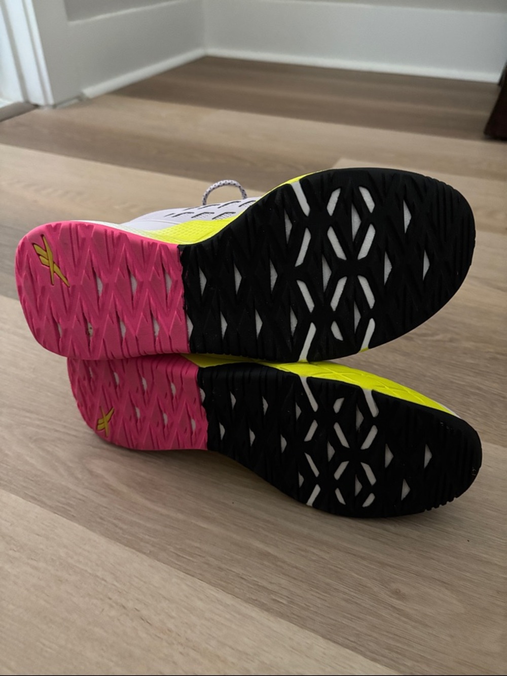 Reebok Nanoflex cross fit lifting Shoes with Neon Yellow & Pink Accents - Picture 2 of 2